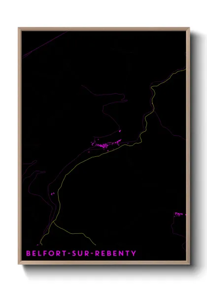 Une affiche de carte sur Belfort-sur-Rebenty