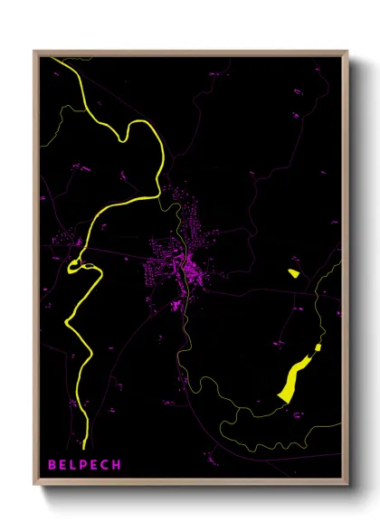 Une affiche de carte sur Belpech