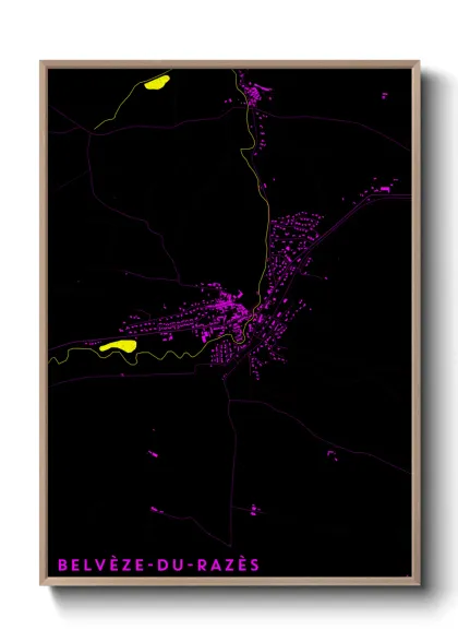 Une affiche de carte sur Belvèze-du-Razès