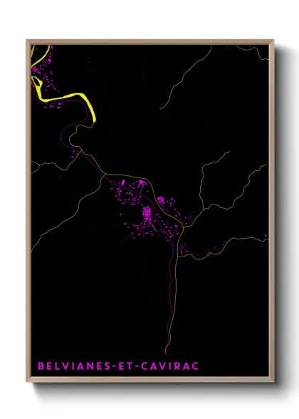 Une affiche de carte sur Belvianes-et-Cavirac