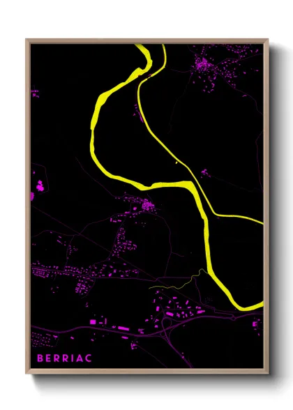 Une affiche de carte sur Berriac