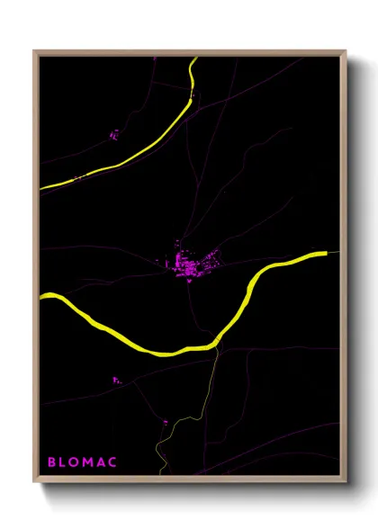 Une affiche de carte sur Blomac