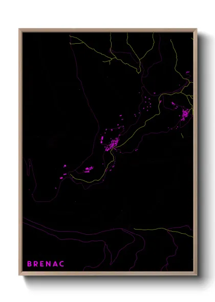 Une affiche de carte sur Brenac