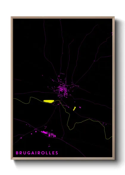 Une affiche de carte sur Brugairolles