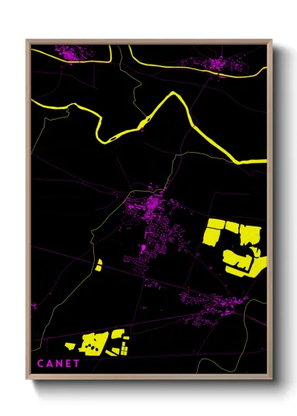 Une affiche de carte sur Canet