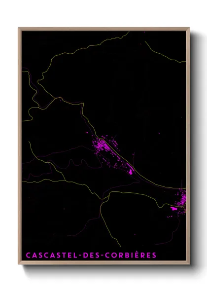 Une affiche de carte sur Cascastel-des-Corbières