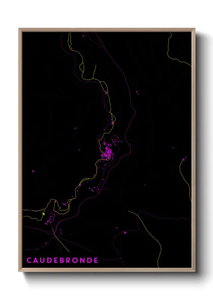 Une affiche de carte sur Caudebronde