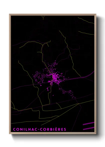 Une affiche de carte sur Conilhac-Corbières