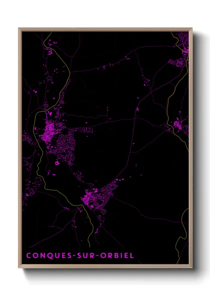 Une affiche de carte sur Conques-sur-Orbiel