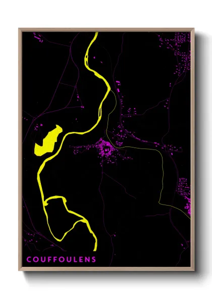 Une affiche de carte sur Couffoulens