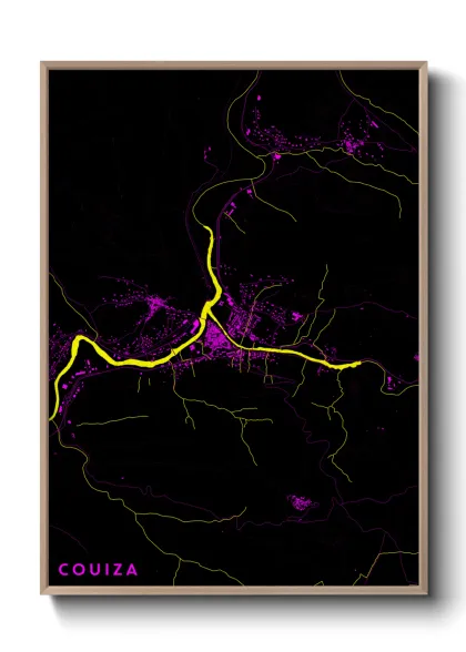 Une affiche de carte sur Couiza