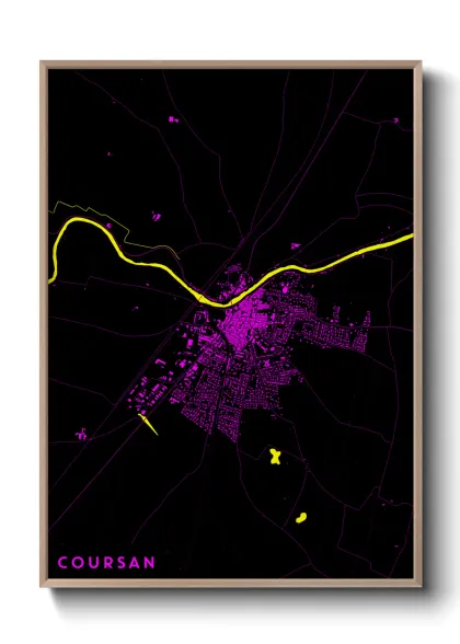 Une affiche de carte sur Coursan