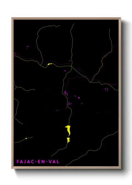 Une affiche de carte sur Fajac-en-Val