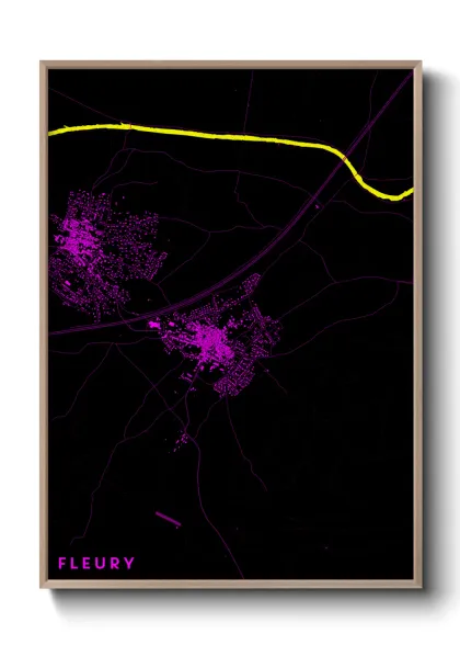 Une affiche de carte sur Fleury