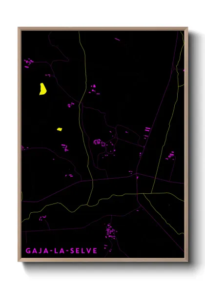 Une affiche de carte sur Gaja-la-Selve