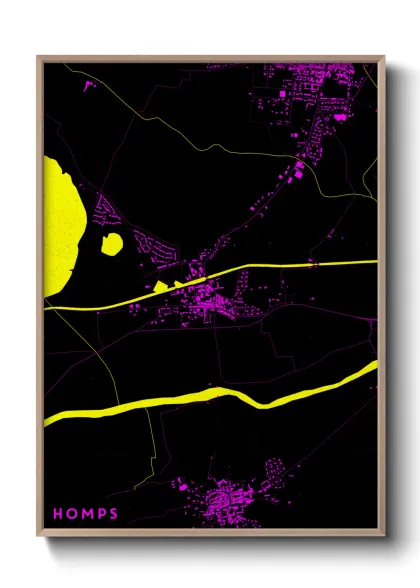 Une affiche de carte sur Homps