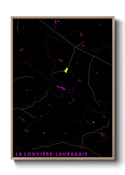 Une affiche de carte sur La Louvière-Lauragais