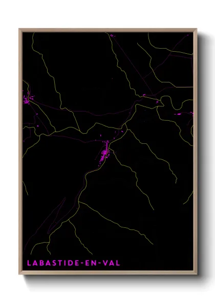 Une affiche de carte sur Labastide-en-Val
