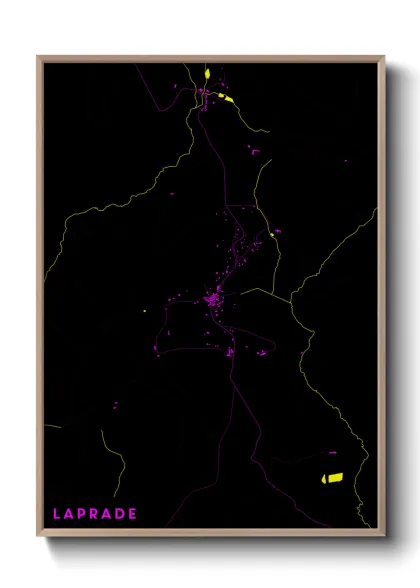 Une affiche de carte sur Laprade