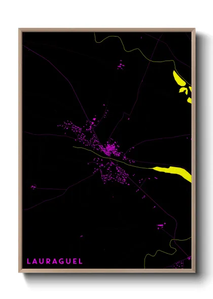 Une affiche de carte sur Lauraguel
