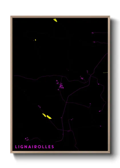 Une affiche de carte sur Lignairolles