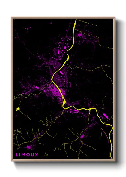 Une affiche de carte sur Limoux