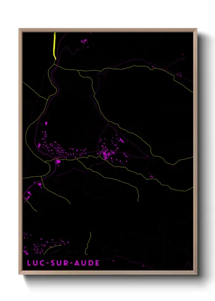 Une affiche de carte sur Luc-sur-Aude