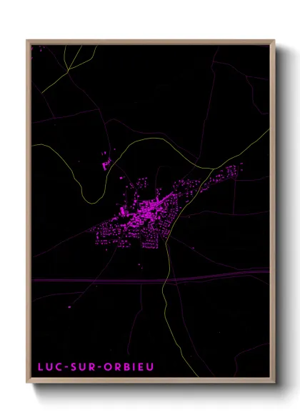 Une affiche de carte sur Luc-sur-Orbieu
