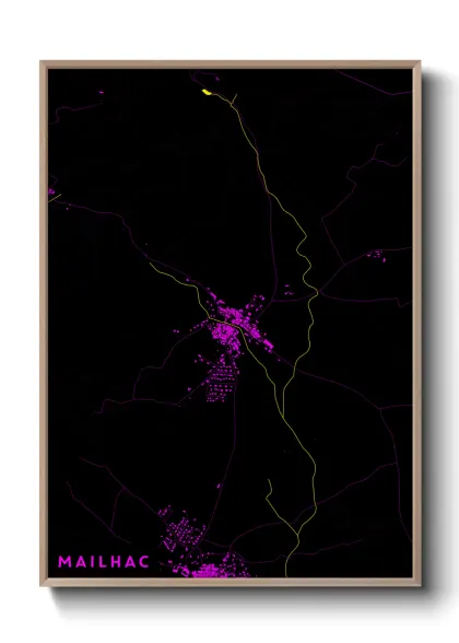 Une affiche de carte sur Mailhac