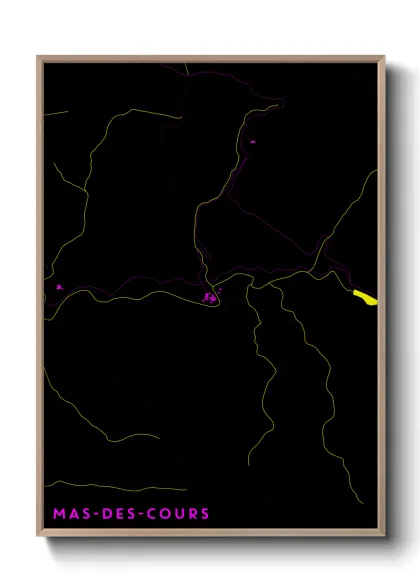 Une affiche de carte sur Mas-des-Cours