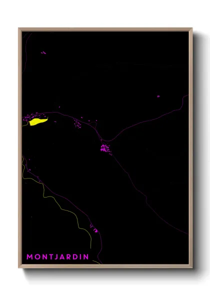 Une affiche de carte sur Montjardin