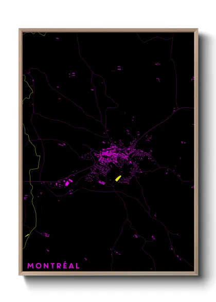 Une affiche de carte sur Montréal