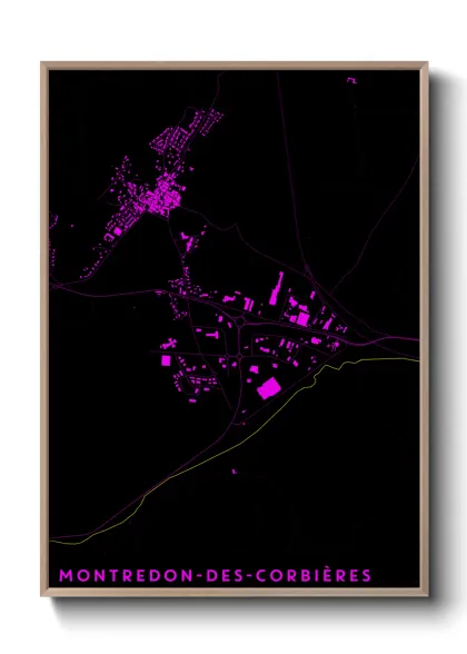 Une affiche de carte sur Montredon-des-Corbières