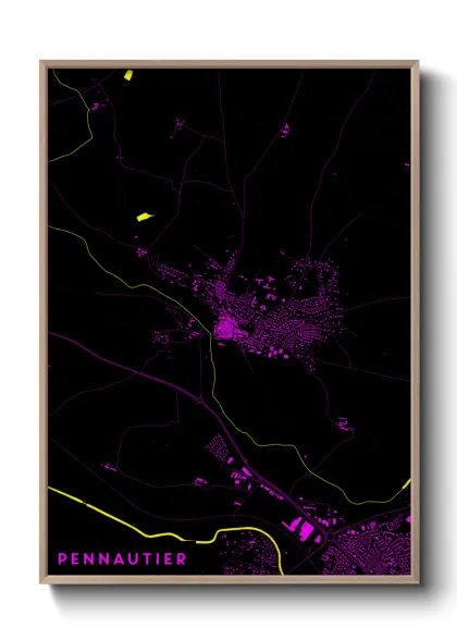 Une affiche de carte sur Pennautier