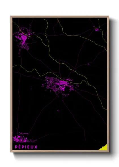 Une affiche de carte sur Pépieux