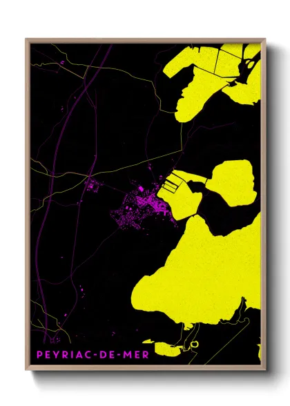 Une affiche de carte sur Peyriac-de-Mer
