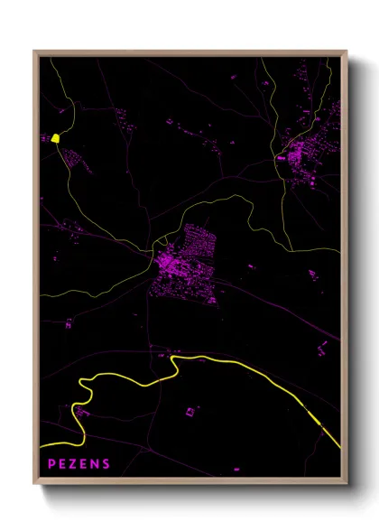 Une affiche de carte sur Pezens