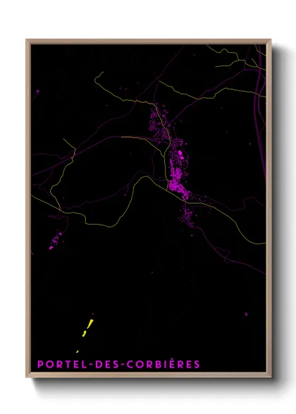 Une affiche de carte sur Portel-des-Corbières