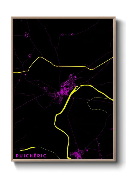 Une affiche de carte sur Puichéric