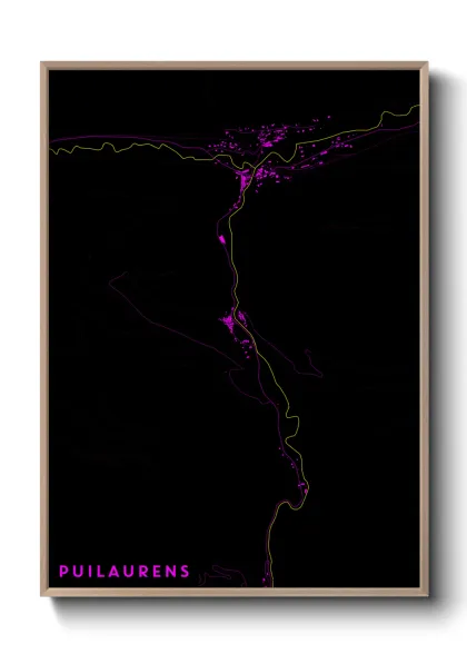 Une affiche de carte sur Puilaurens