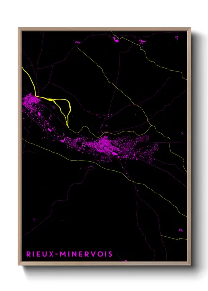 Une affiche de carte sur Rieux-Minervois