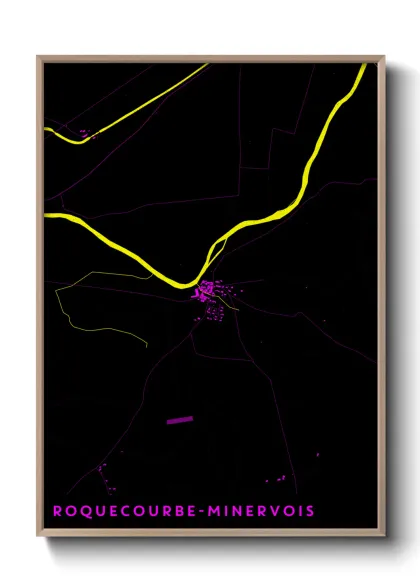Une affiche de carte sur Roquecourbe-Minervois