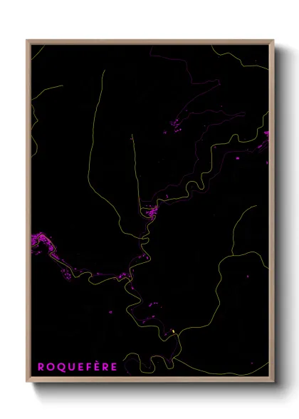 Une affiche de carte sur Roquefère