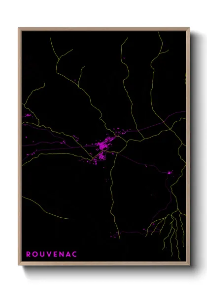 Une affiche de carte sur Rouvenac