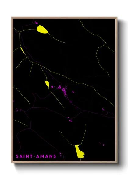 Une affiche de carte sur Saint-Amans