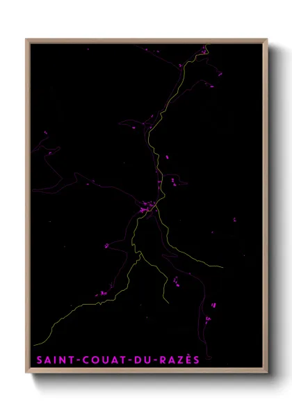 Une affiche de carte sur Saint-Couat-du-Razès