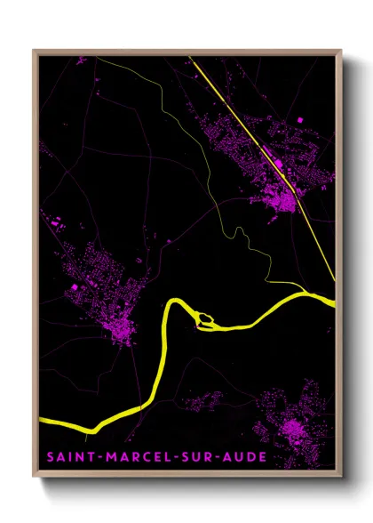 Une affiche de carte sur Saint-Marcel-sur-Aude