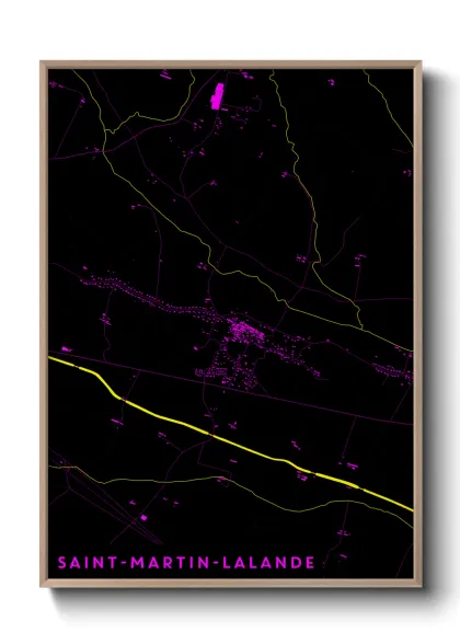 Une affiche de carte sur Saint-Martin-Lalande