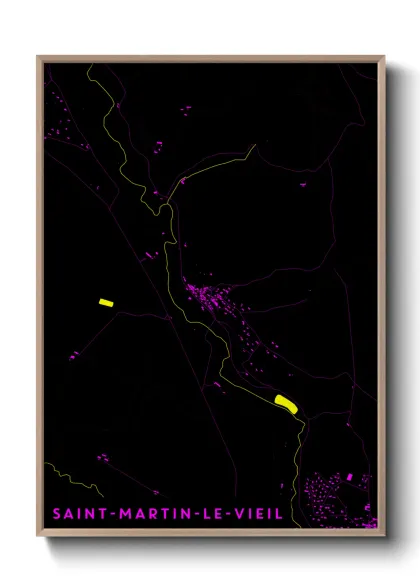 Une affiche de carte sur Saint-Martin-le-Vieil