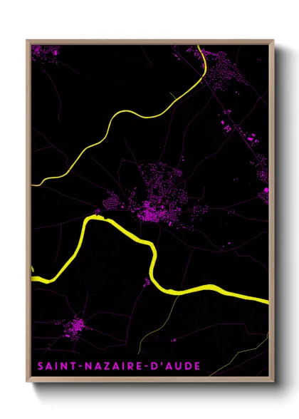 Une affiche de carte sur Saint-Nazaire-d'Aude